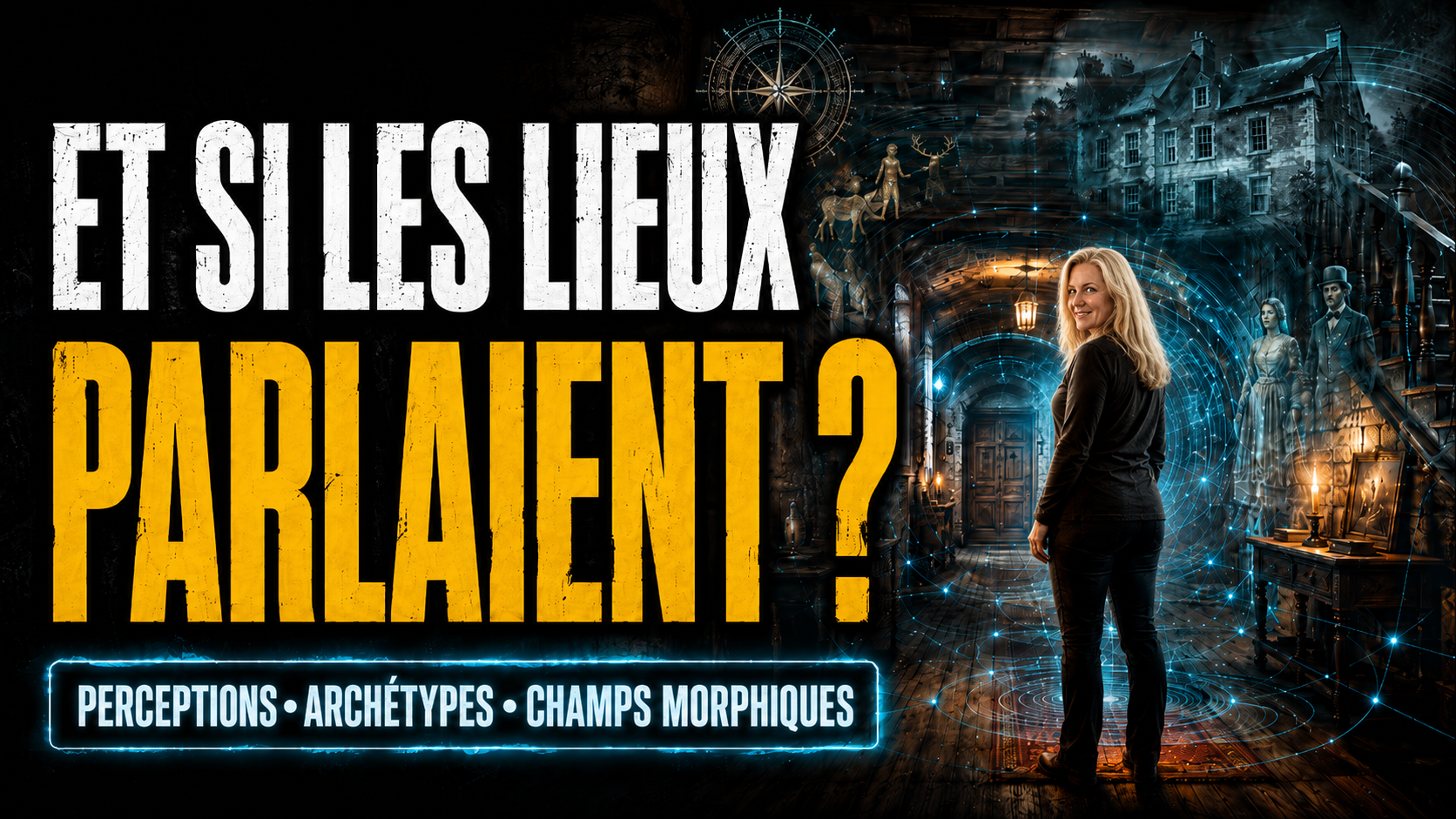Illustration d’une exploration de la mémoire des lieux, des perceptions sensorielles et des champs morphiques. La scène évoque l’hypothèse d’une interaction entre la conscience, l’environnement et les phénomènes étudiés en Transcommunication Instrumentale par l’IFFREPSC.